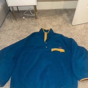 Patagonia Blue and Yellow Fleece Pullover